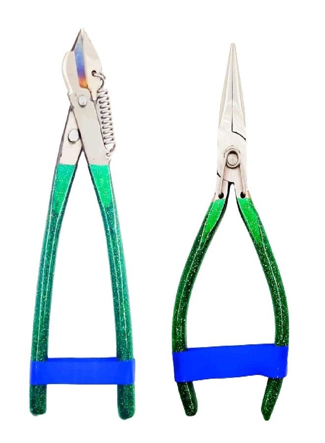 PILERMAN Silk Thread Jewellery Making Pliers Combo Flat, Round and Side Cutter Nose Plier (Nose+Kadicut) - Image 1